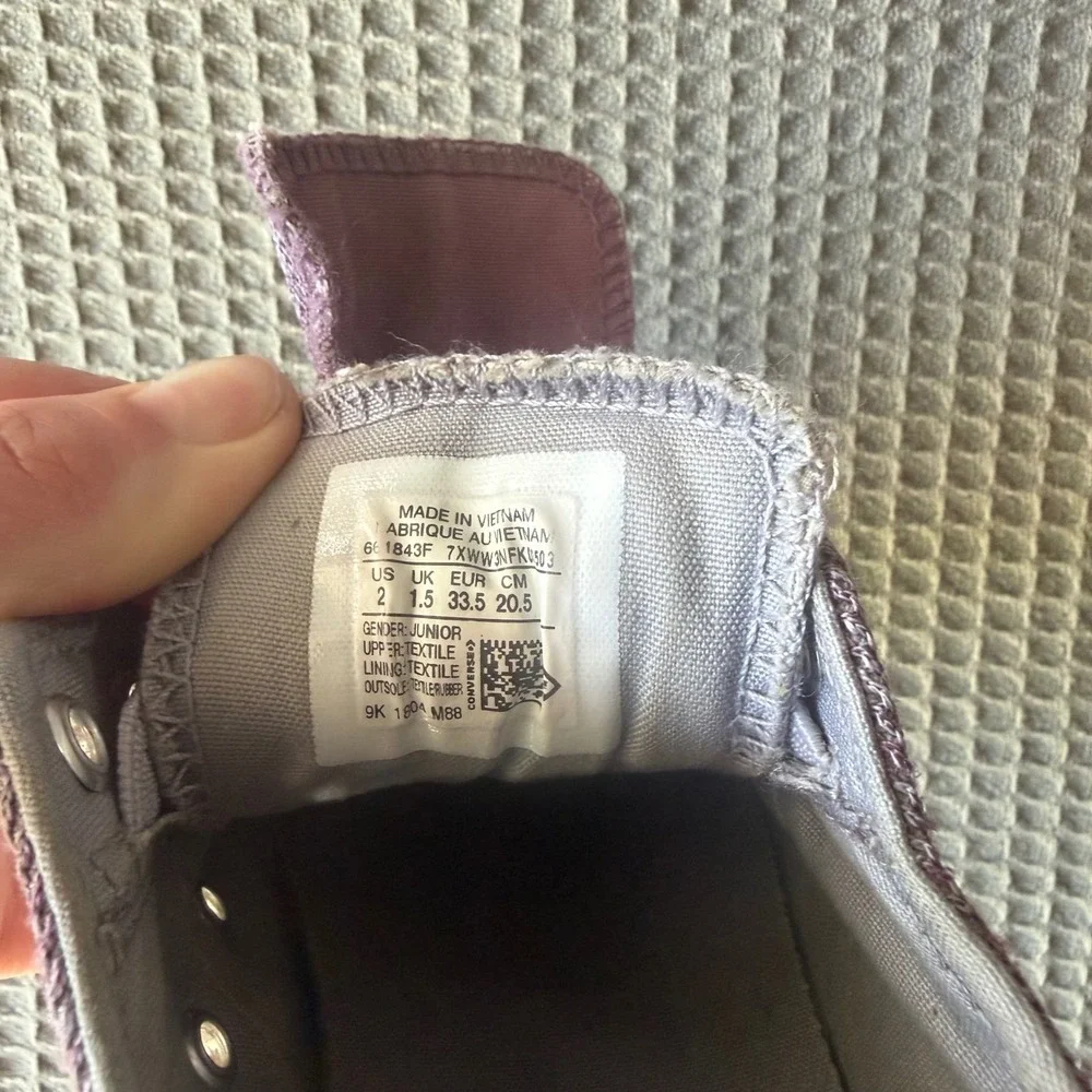 Converse‎ Chuck Taylor All Star Double Tongue Purple Sneakers Kids Size 2